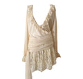 ANNA MOLINARI Cream Cashmere Lace Wrap Dress