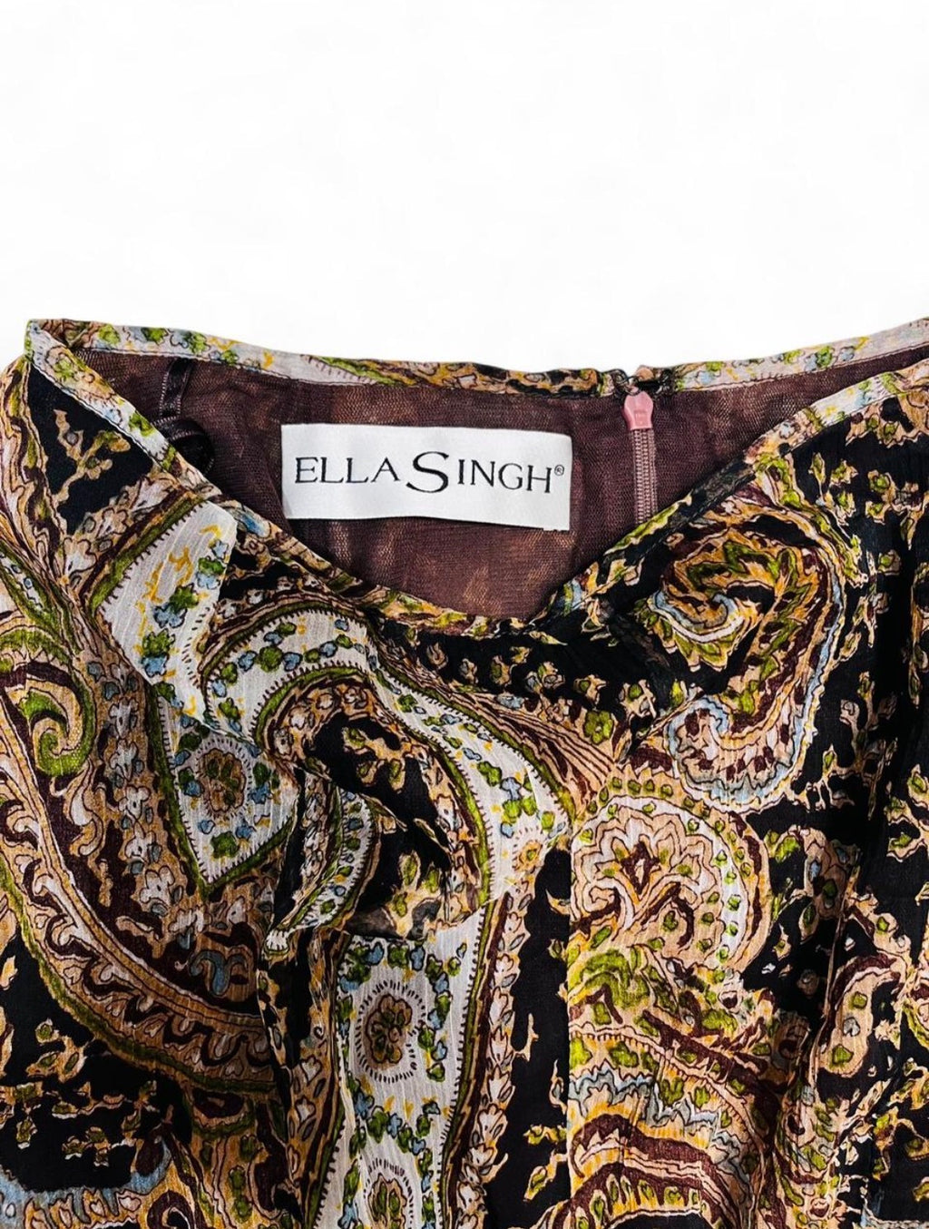 ELLA SINGH paisley midi trumpet skirt