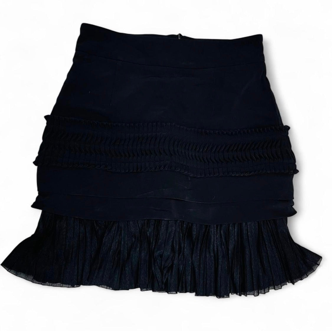 DONATA DAVIDOFF Black Ruffled Skirt
