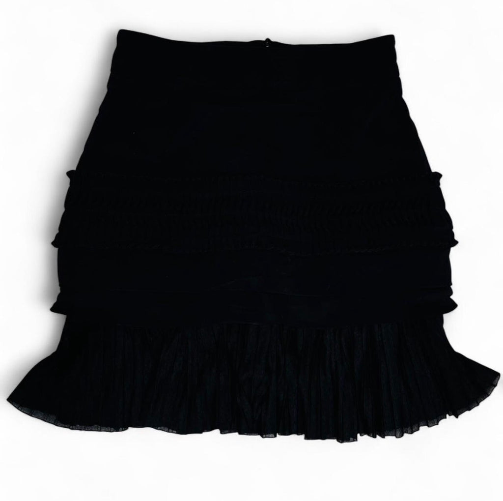 DONATA DAVIDOFF Black Ruffled Skirt