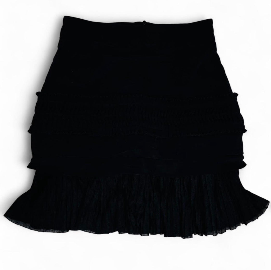 DONATA DAVIDOFF Black Ruffled Skirt