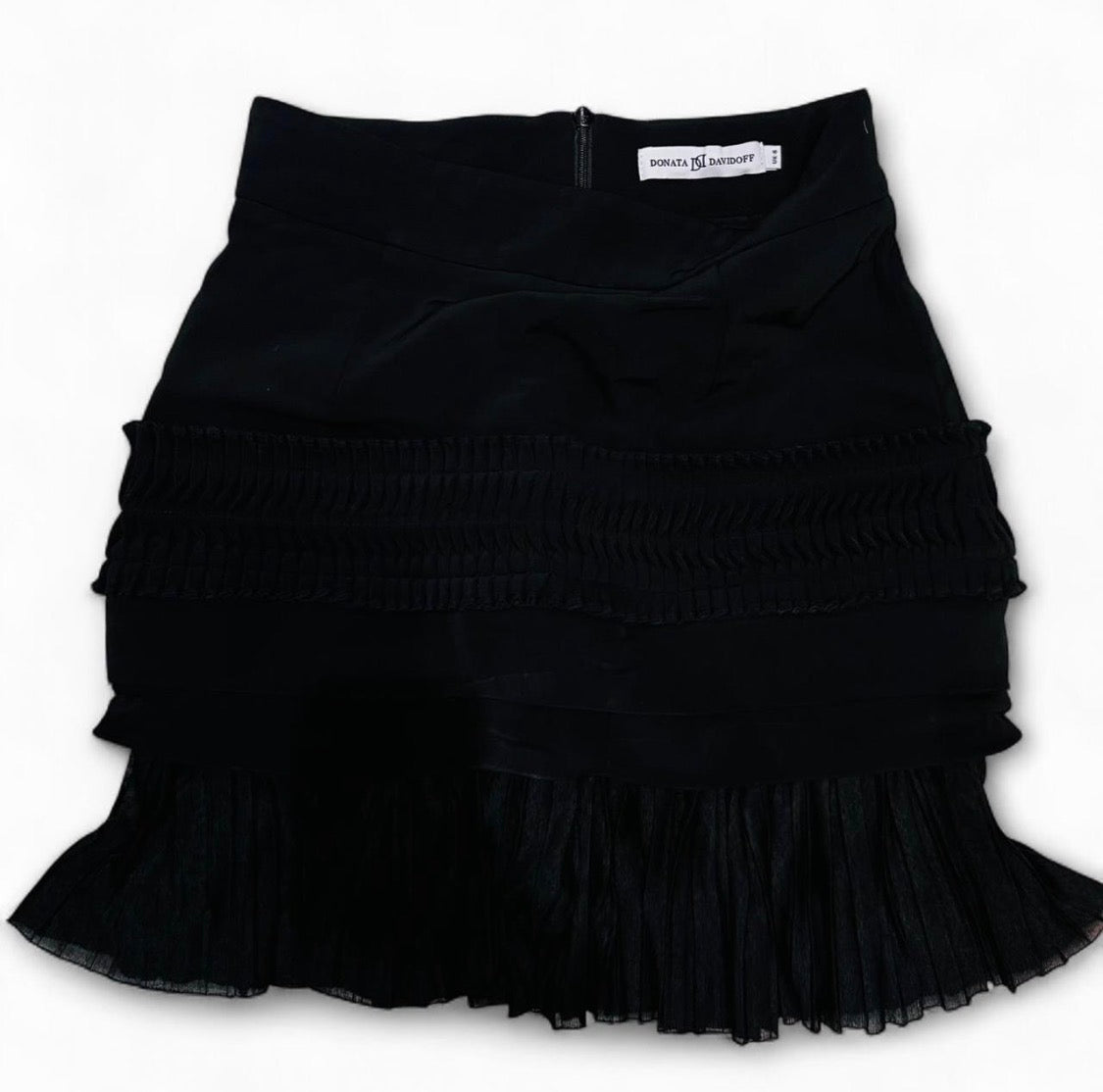 DONATA DAVIDOFF Black Ruffled Skirt