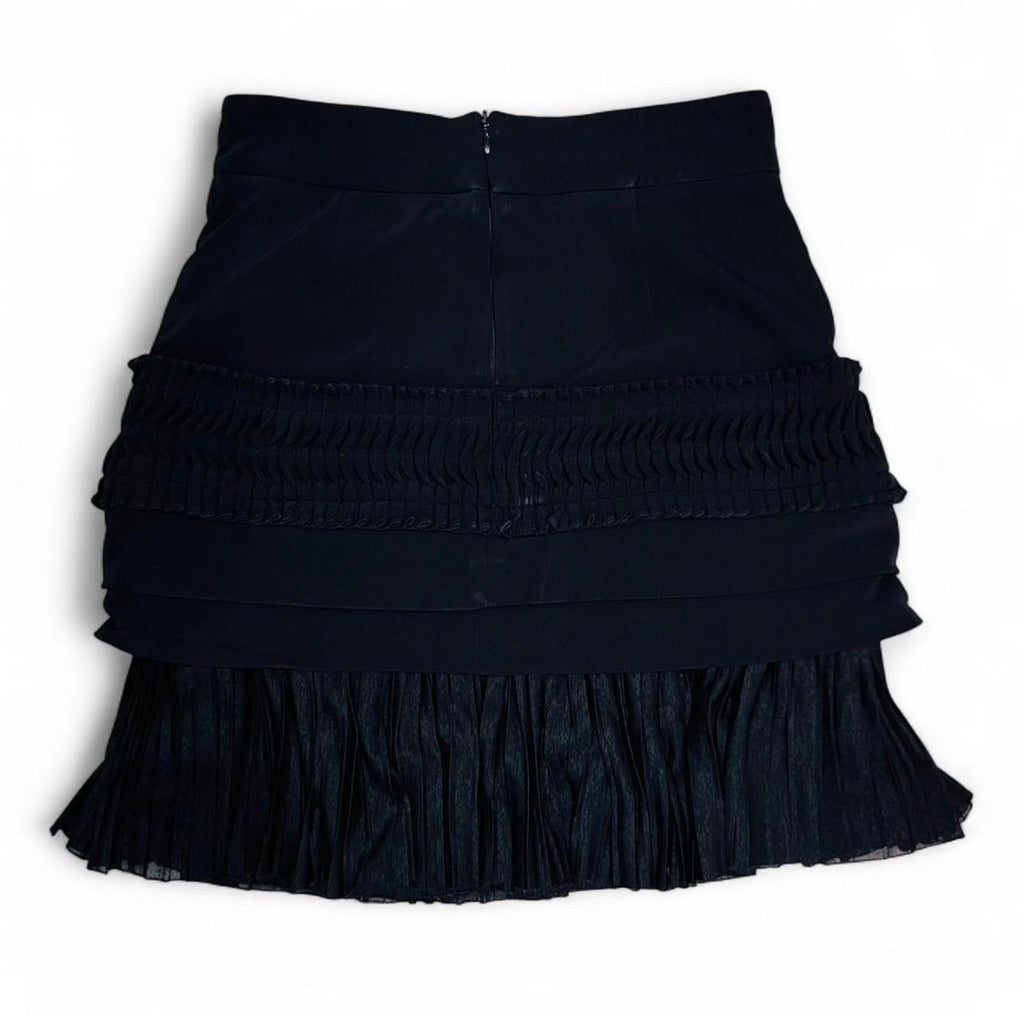 DONATA DAVIDOFF Black Ruffled Skirt