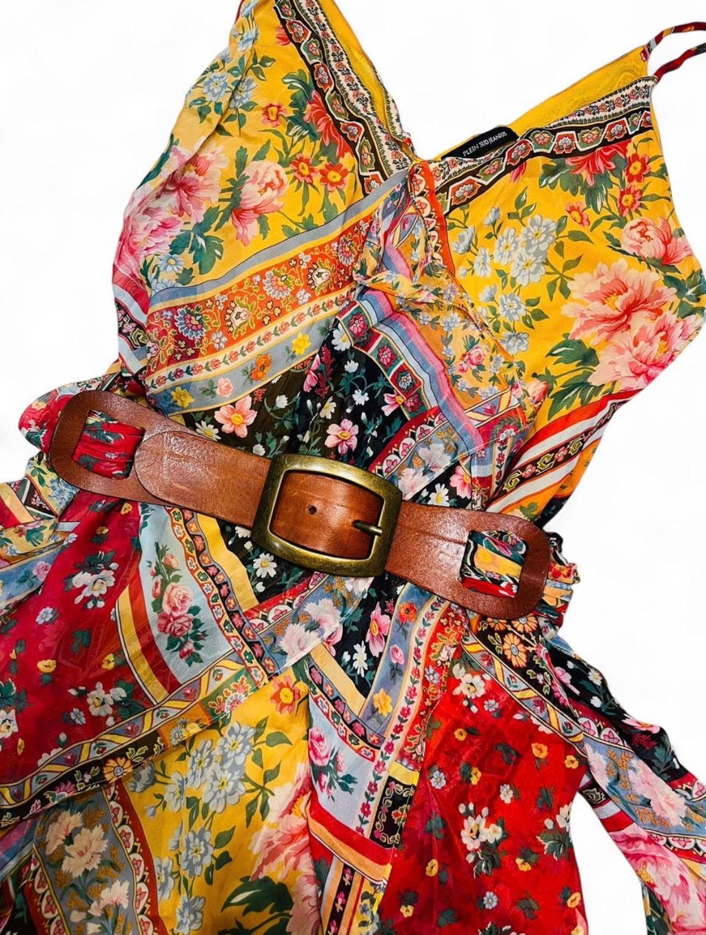 PLEIN SUD sheer silk handkerchief dress