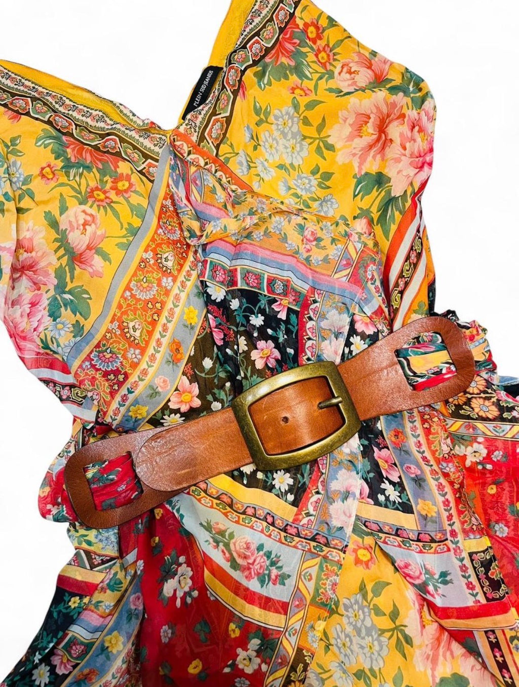 PLEIN SUD sheer silk handkerchief dress