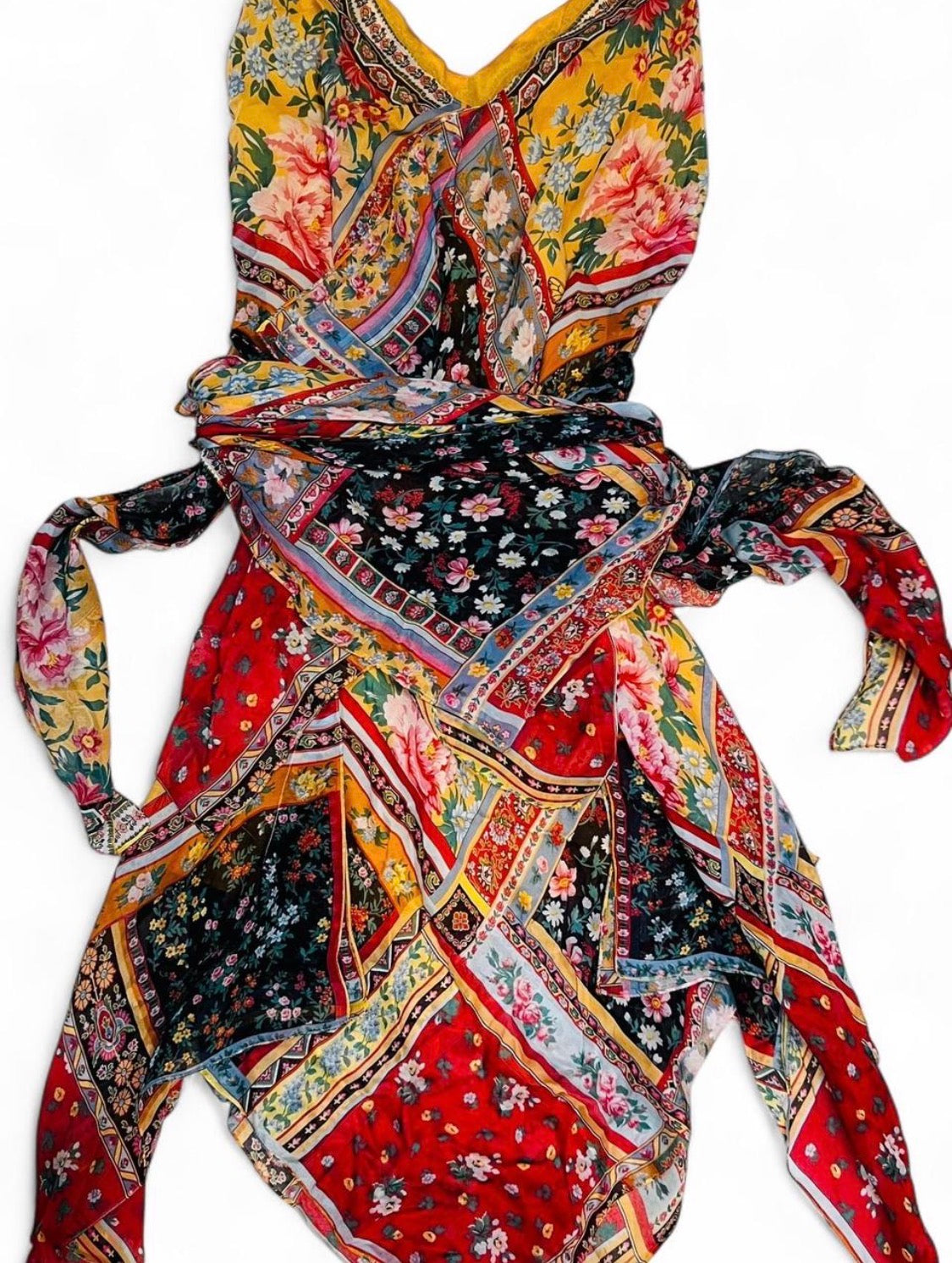 PLEIN SUD sheer silk handkerchief dress