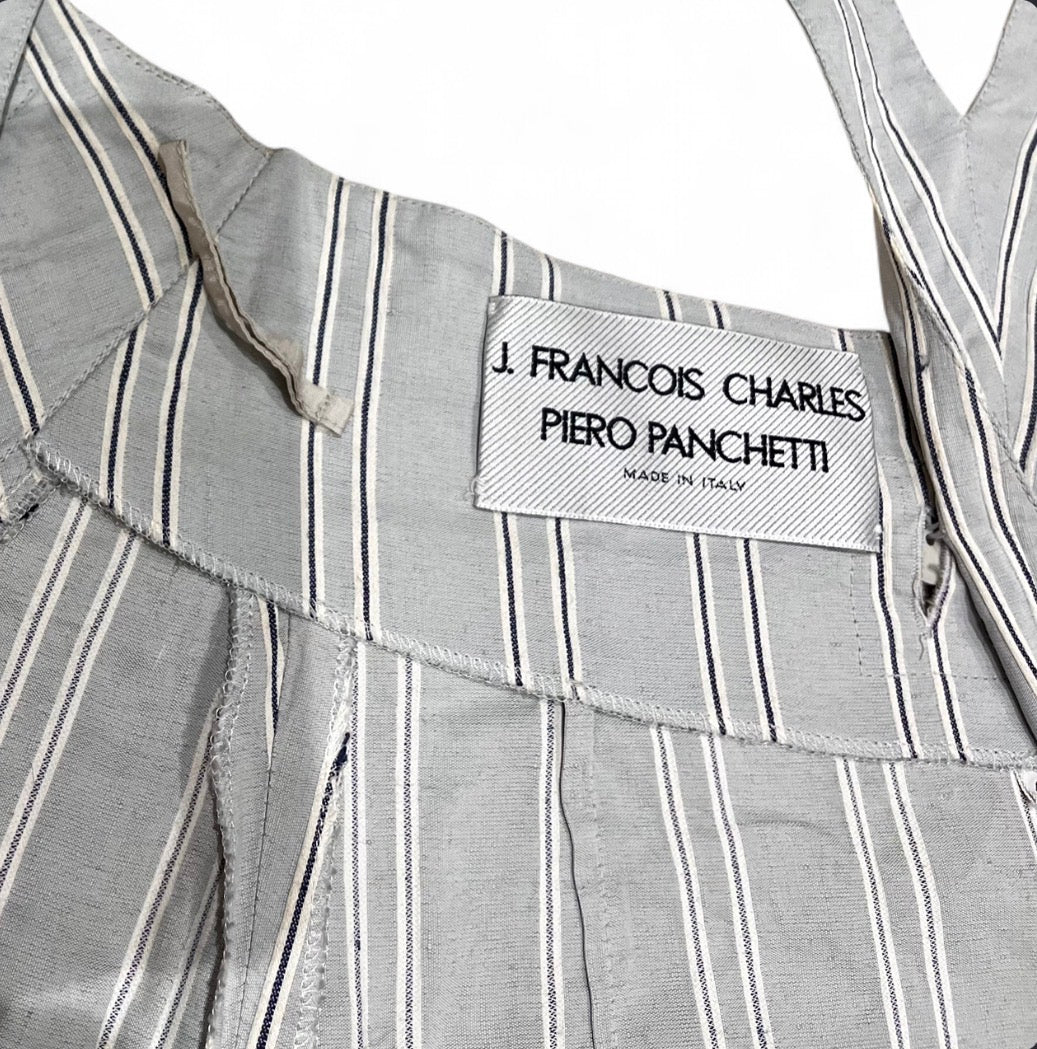 1980s J. FRANCOIS CHARLES PIERO PANCHETTI Tailored Suspender Dress