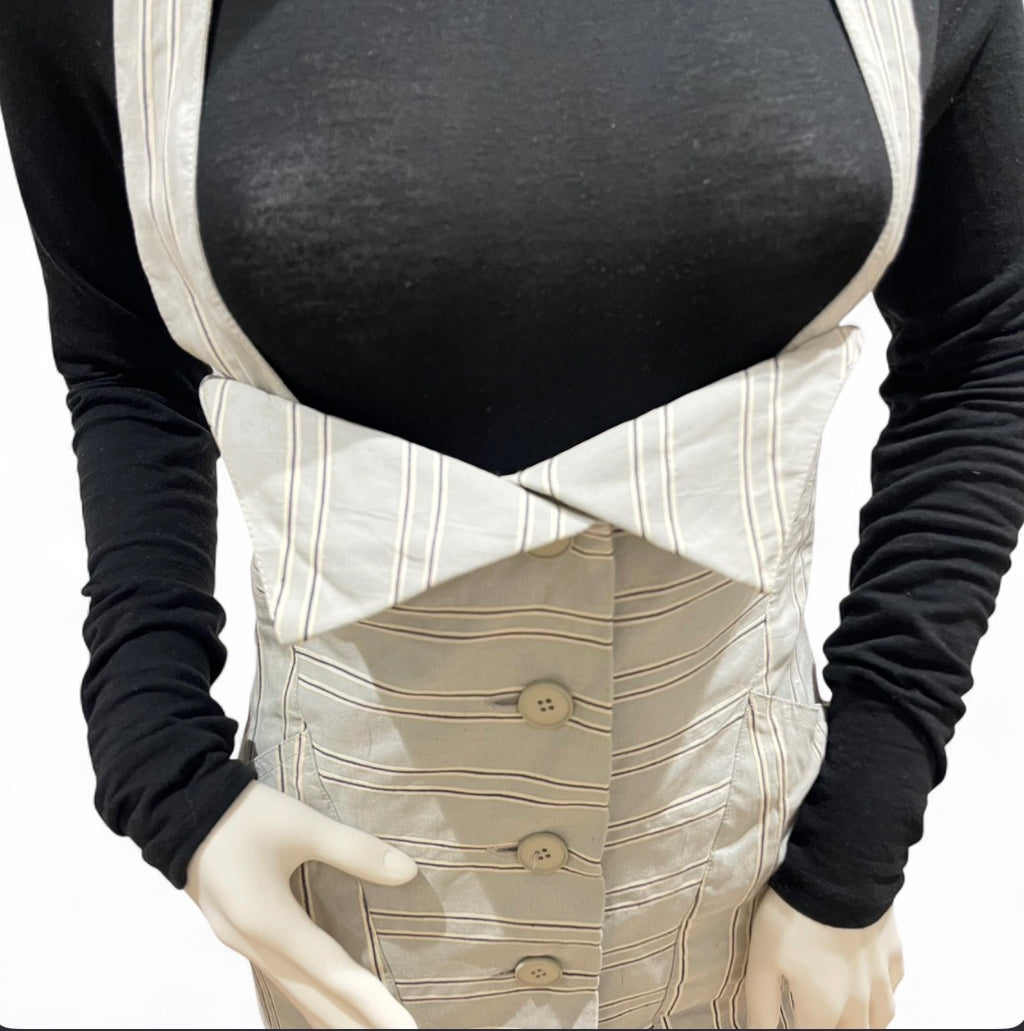 1980s J. FRANCOIS CHARLES PIERO PANCHETTI Tailored Suspender Dress