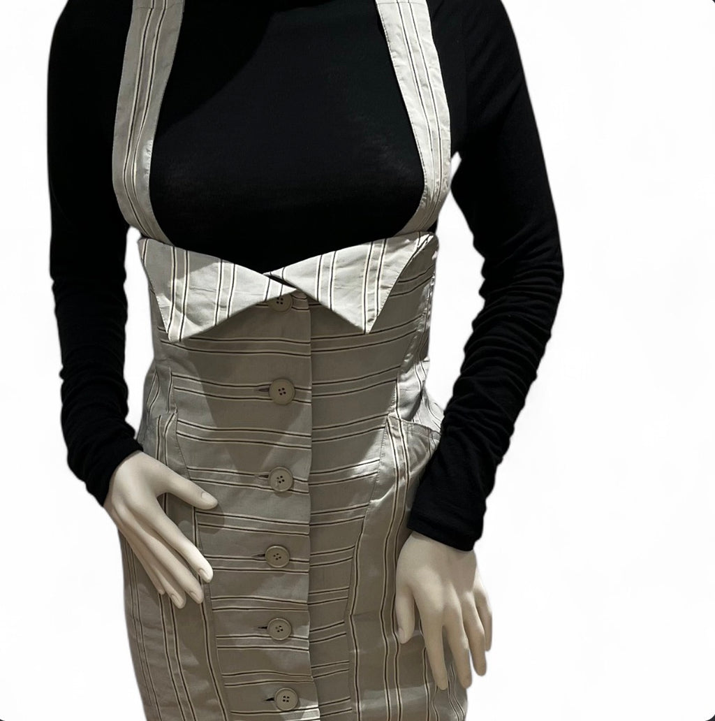 1980s J. FRANCOIS CHARLES PIERO PANCHETTI Tailored Suspender Dress
