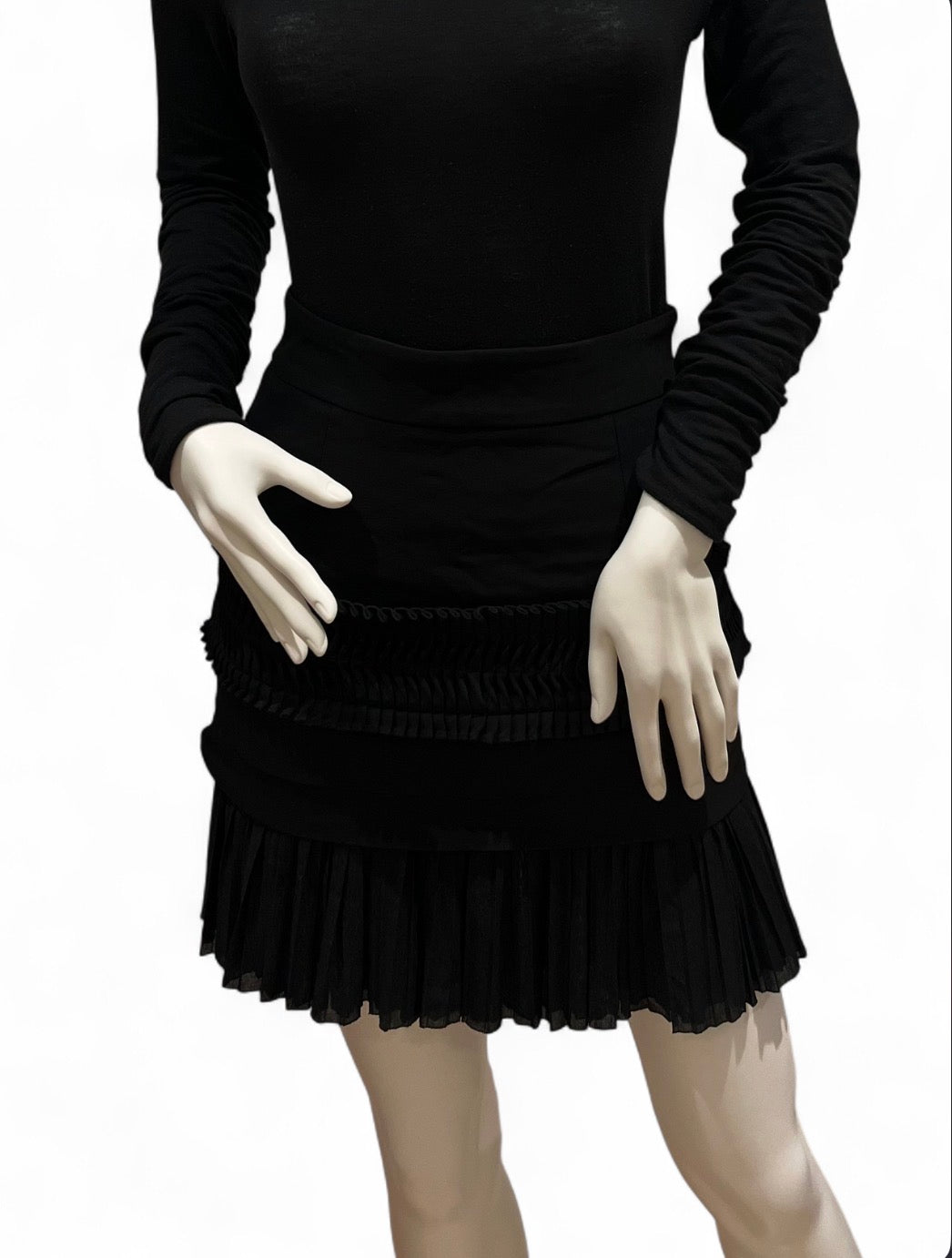 DONATA DAVIDOFF Black Ruffled Skirt