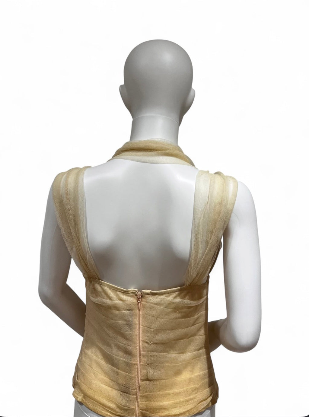 LA PERLA Embroidered Tulle Halter Top
