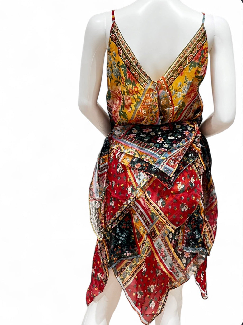 PLEIN SUD sheer silk handkerchief dress